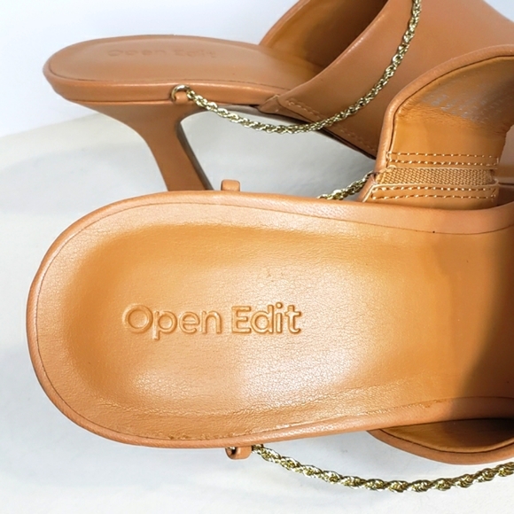 NWOT Quentin Open Edit Heeled Thong Sandals Tan Biscuit Size 9M - Picture 4 of 7